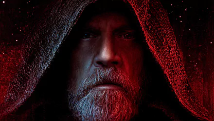 HD desktop wallpaper of Luke Skywalker, portrayed by Mark Hamill, from the movie Star Wars: The Last Jedi. 