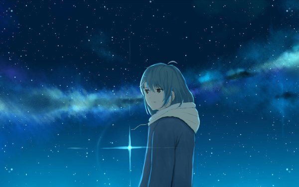 Anime Original Night Stars Aurora Australis Sky HD Wallpaper | Background Image