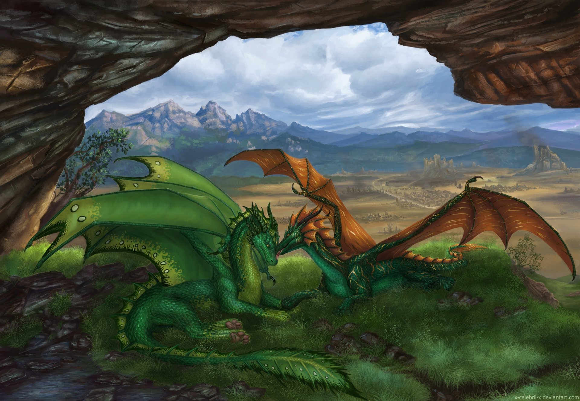 dragon landscape wallpaper