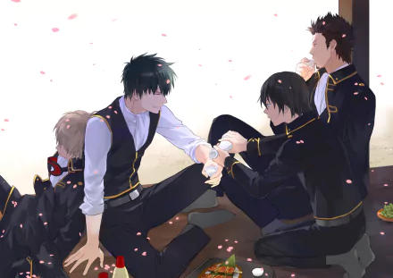 Sagaru Yamazaki Okita Sougo Kondo Isao Toushirou Hijikata Anime Gintama HD Desktop Wallpaper | Background Image
