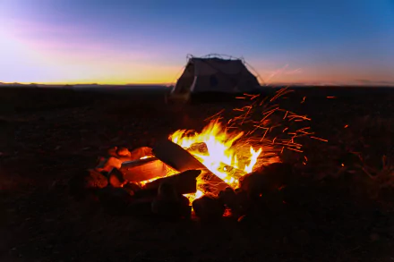  Campfire at a Campsite by Patrick Hendry