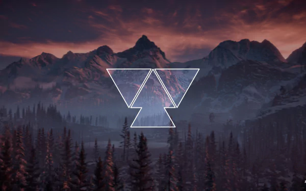 Artistic polyscape of majestic mountains under a moody sky, rendered in 4K Ultra HD as a striking PC desktop wallpaper and background.