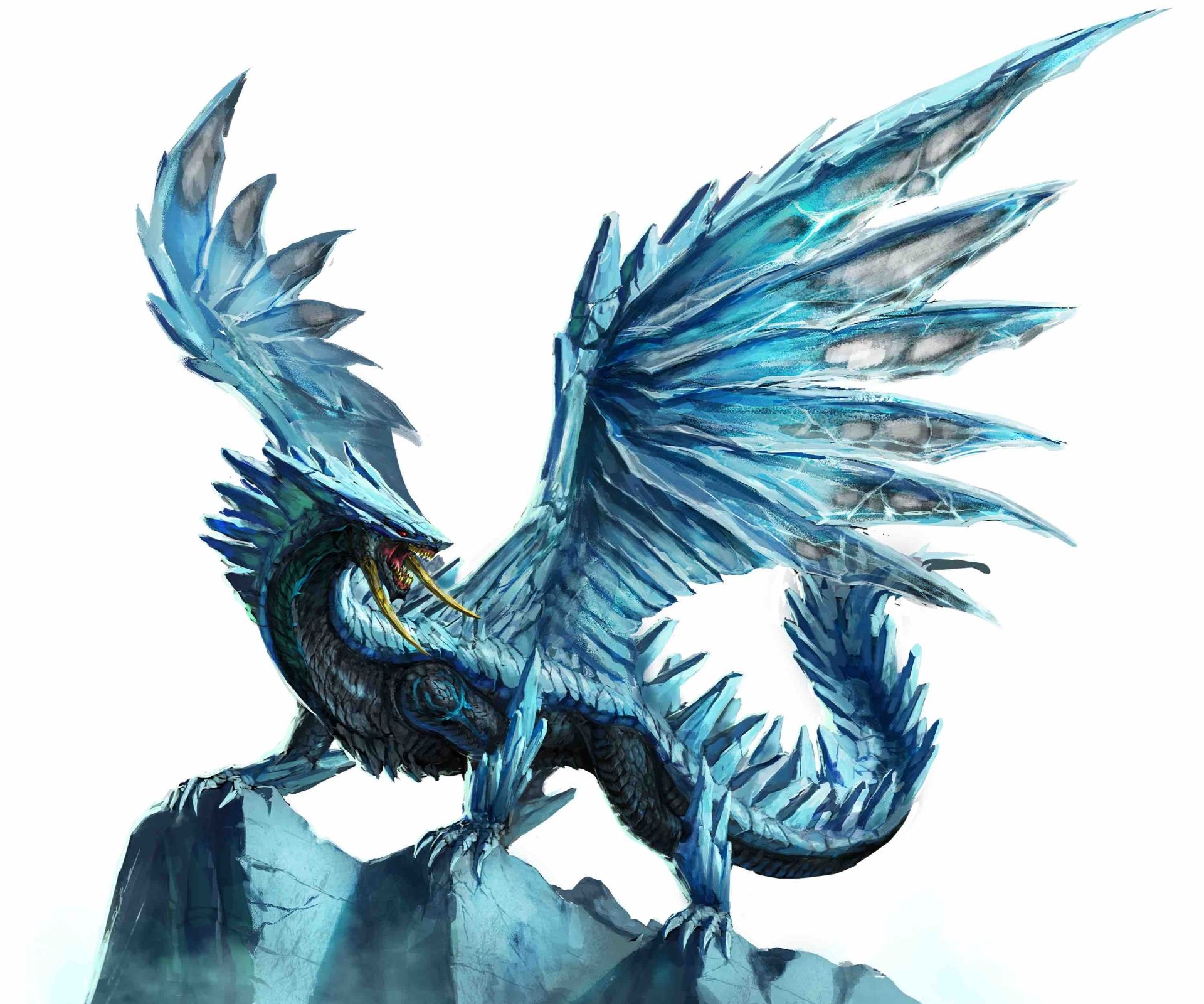 HD wallpaper featuring a majestic blue dragon from War Dragons with spread wings.