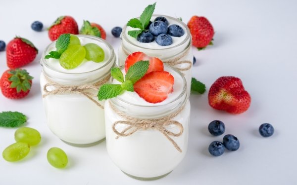 Food Yogurt Fruit Dessert Still Life HD Wallpaper | Background Image