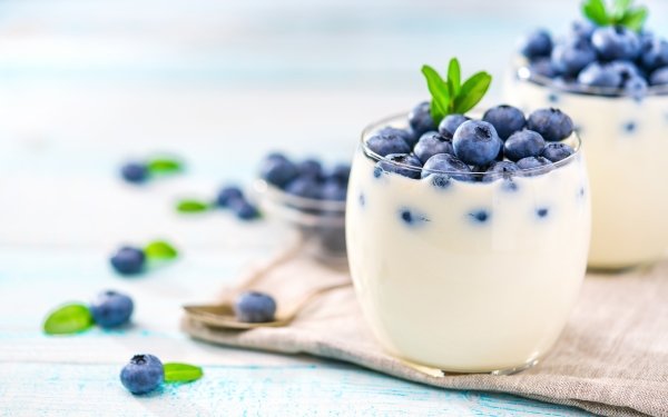 Food Yogurt Blueberry Berry Fruit Still Life Dessert HD Wallpaper | Background Image