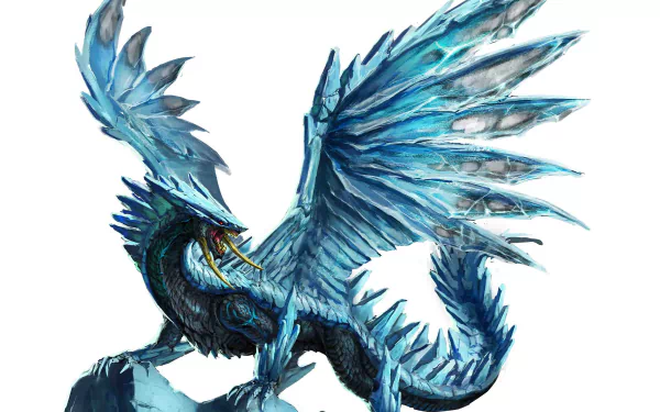 HD wallpaper featuring a majestic blue dragon from War Dragons with spread wings.