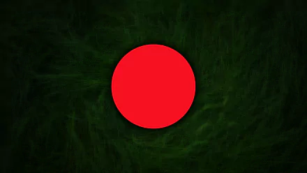 HD desktop wallpaper featuring the flag of Bangladesh with a bright red circle centered on a dark green textured background.