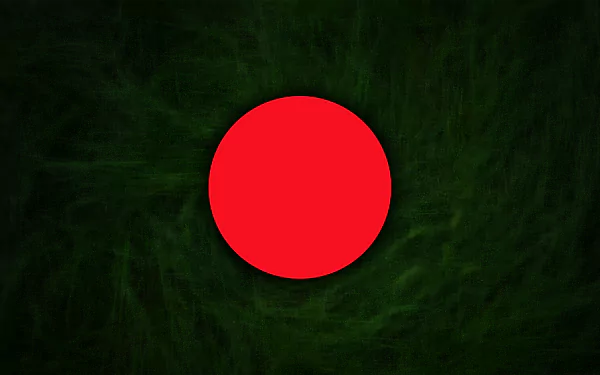 HD desktop wallpaper featuring the flag of Bangladesh with a bright red circle centered on a dark green textured background.