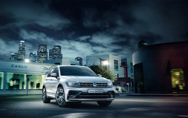 night white car SUV car Volkswagen vehicle Volkswagen Tiguan HD Desktop Wallpaper | Background Image