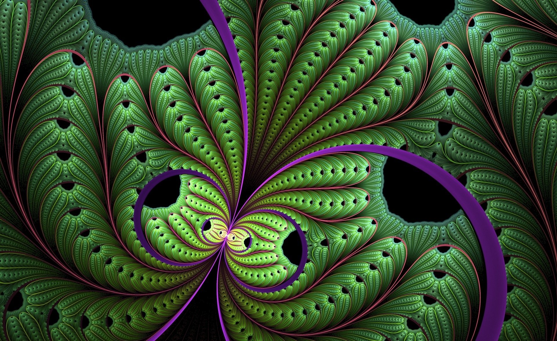 Download Green Abstract Fractal Abstract Green HD Wallpaper by SuicideBySafetyPin