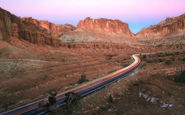 Man Made Road Nature Desert Landscape Time-Lapse HD Wallpaper | Background Image