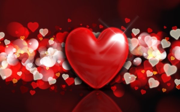 Artistic Heart Love Bokeh Red HD Wallpaper | Background Image