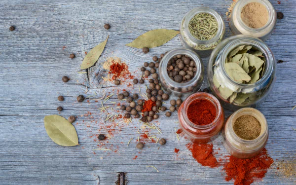  Paprika, Turmeric, Bay Leaves, All Spice, Cumin and Rosemary by monicore