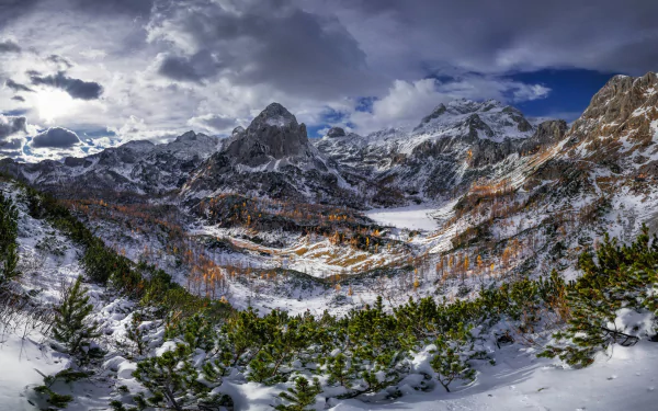 cloud peak snow winter landscape nature mountain HD Desktop Wallpaper | Background Image