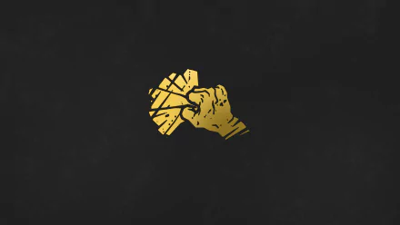 Minimalist 8K Ultra HD wallpaper featuring the Iron Grasp symbol from Dead by Daylight, blending sleek design with iconic video game imagery for a striking PC desktop background.