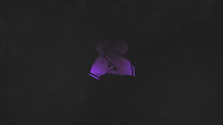 Minimalist 8K Ultra HD Dead by Daylight wallpaper: purple-lit Empathy symbol centered on textured black background, Minimalist Gaming aesthetic.