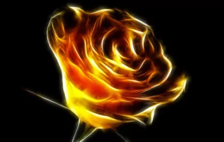 HD desktop wallpaper featuring a lone, artistic depiction of a glowing rose against a black background.
