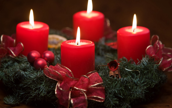 Holiday Christmas Candle Red HD Wallpaper | Background Image