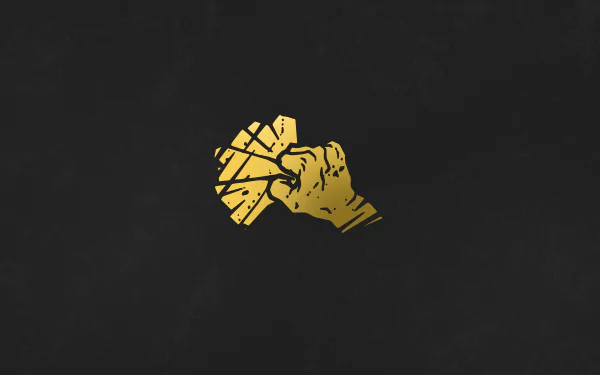 Minimalist 8K Ultra HD wallpaper featuring the Iron Grasp symbol from Dead by Daylight, blending sleek design with iconic video game imagery for a striking PC desktop background.
