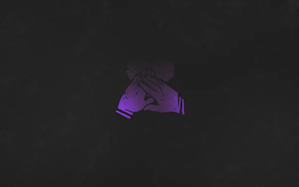 Minimalist 8K Ultra HD Dead by Daylight wallpaper: purple-lit Empathy symbol centered on textured black background, Minimalist Gaming aesthetic.