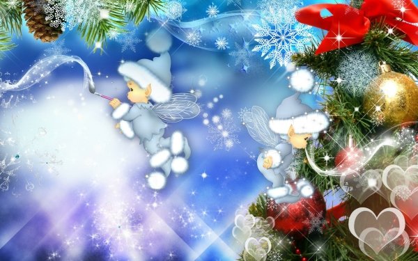 Holiday Christmas Angel Magic Heart HD Wallpaper | Background Image