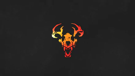 Minimalist 8K Ultra HD PC wallpaper: Dead by Daylight Thrill of the Hunt fiery orange-red skull emblem centered on a dark, textured background — Minimalist Gaming.