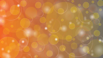 Abstract 4K Ultra HD desktop wallpaper featuring overlapping yellow and orange circles with glowing bokeh effects on a warm gradient background.