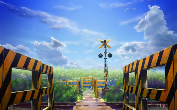 cloud sky grass peace field Anime Original Sky Anime HD Desktop Wallpaper | Background Image