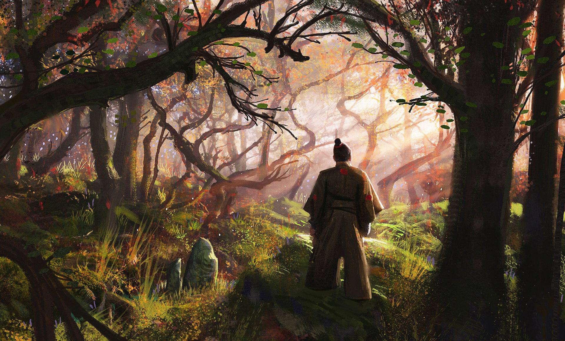 Download Tree Forest Fantasy Samurai HD Wallpaper by Jason Schieier