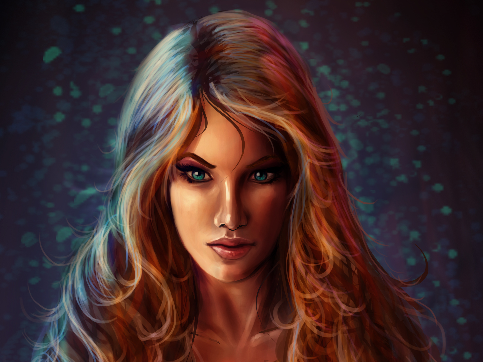 Download Blue Eyes Evil Witch Fantasy Woman HD Wallpaper By Endave