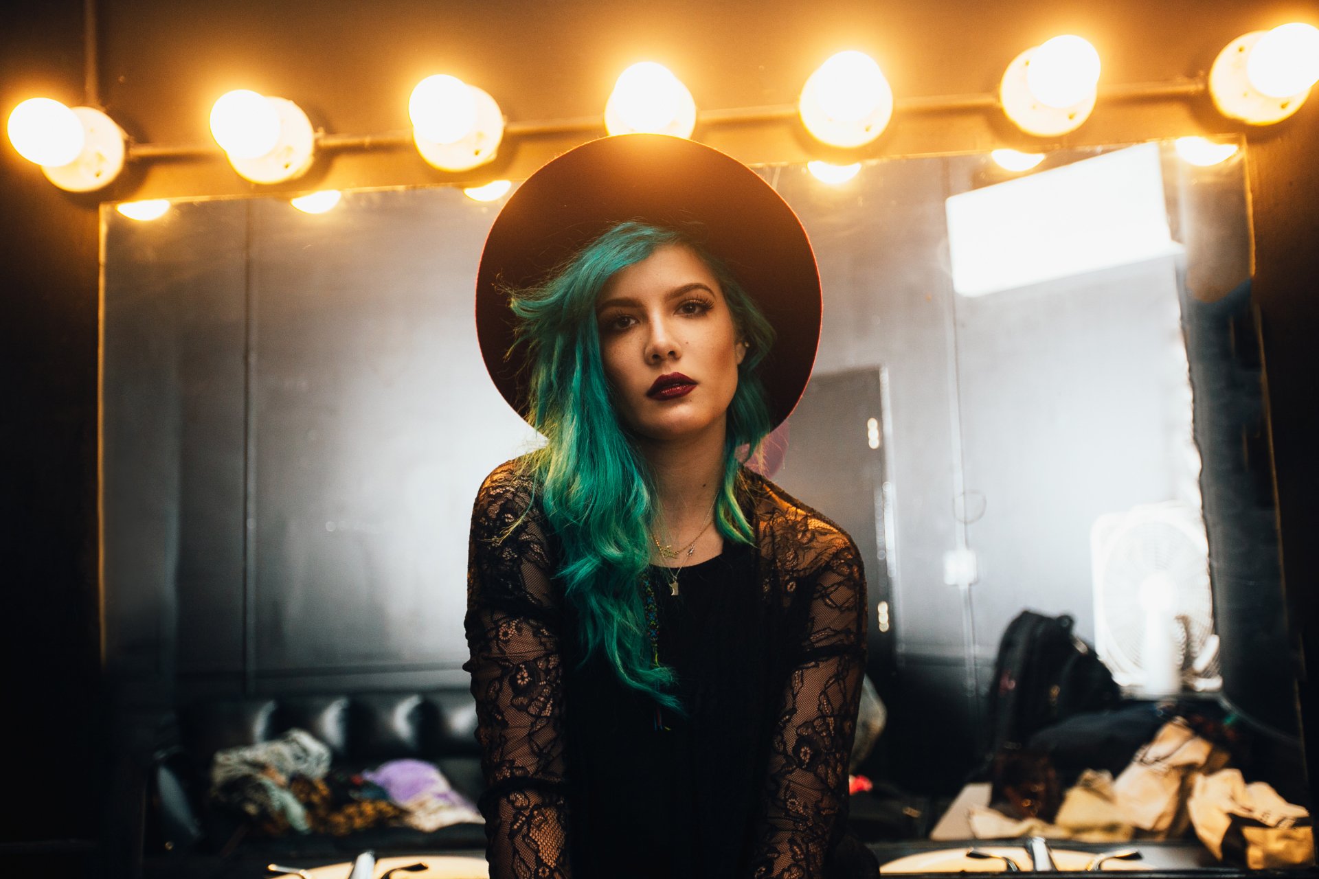 Halsey's Short Green and Blue Hair Transformation - wide 7