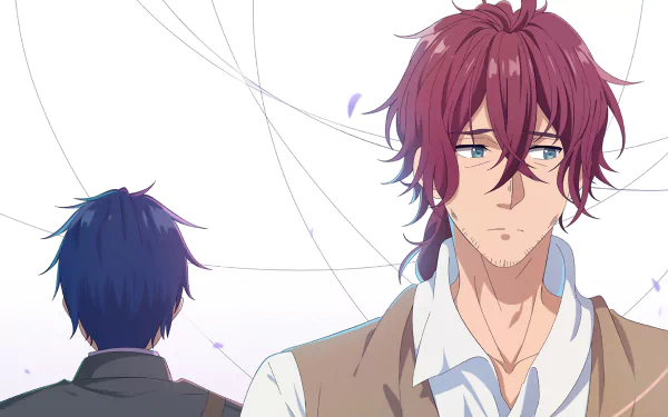 HD anime desktop wallpaper featuring Claudia Hodgins and Gilbert Bougainvillea from Violet Evergarden, showcasing their distinct hairstyles and calm expressions.