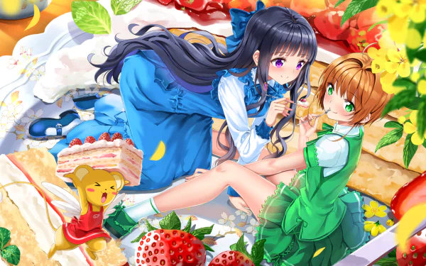 Keroberos (Card Captor Sakura) Tomoyo Daidouji Sakura Kinomoto Anime Cardcaptor Sakura HD Desktop Wallpaper | Background Image