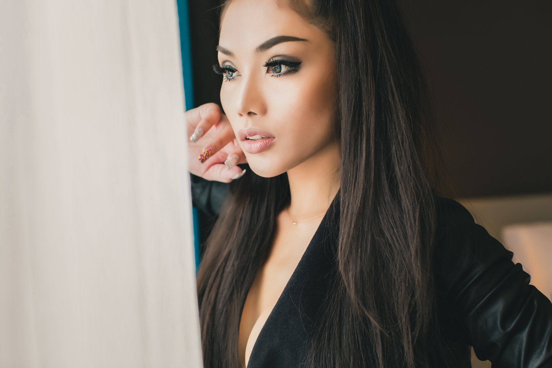 Download Black Hair Korean Asian Woman Model 4k Ultra HD Wallpaper