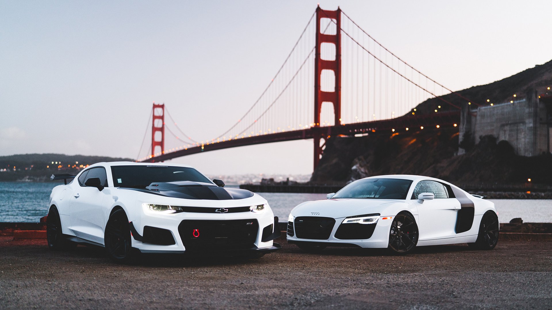 Download Car Audi R8 Vehicle Chevrolet Camaro HD Wallpaper