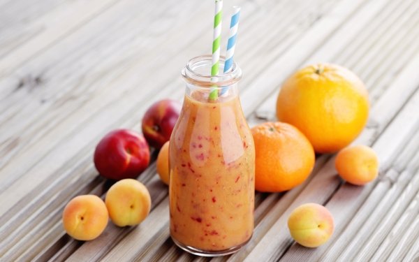 Food Smoothie Fruit Bottle Peach Apricot Drink Mandarin orange HD Wallpaper | Background Image
