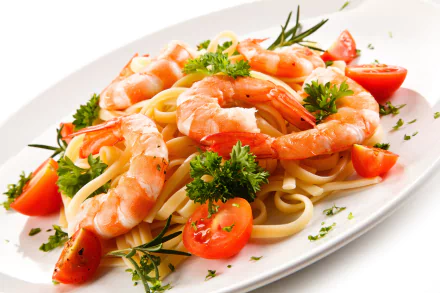 pasta meal tomato crustacean seafood food shrimp HD Desktop Wallpaper | Background Image