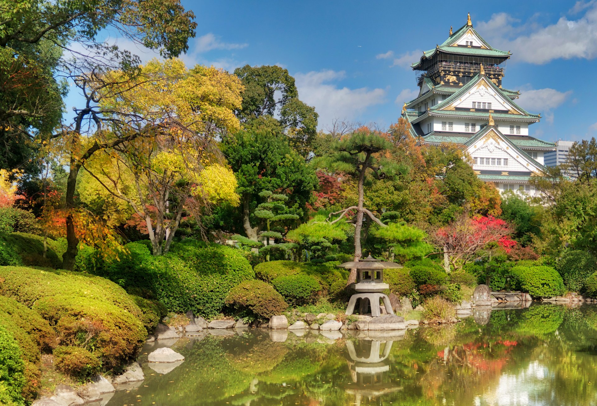 Download Park Japan Castle Osaka Man Made Osaka Castle  HD Wallpaper