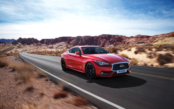 desert car Infiniti vehicle Infiniti Q60 HD Desktop Wallpaper | Background Image