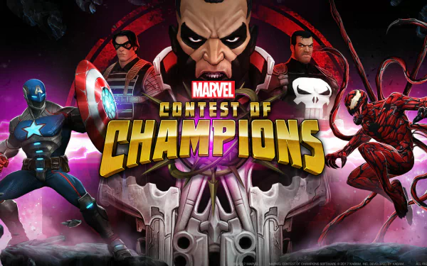 Winter Soldier Punisher Carnage (Marvel Comics) Civil Warrior Captain America video game MARVEL Contest of Champions HD Desktop Wallpaper | Background Image