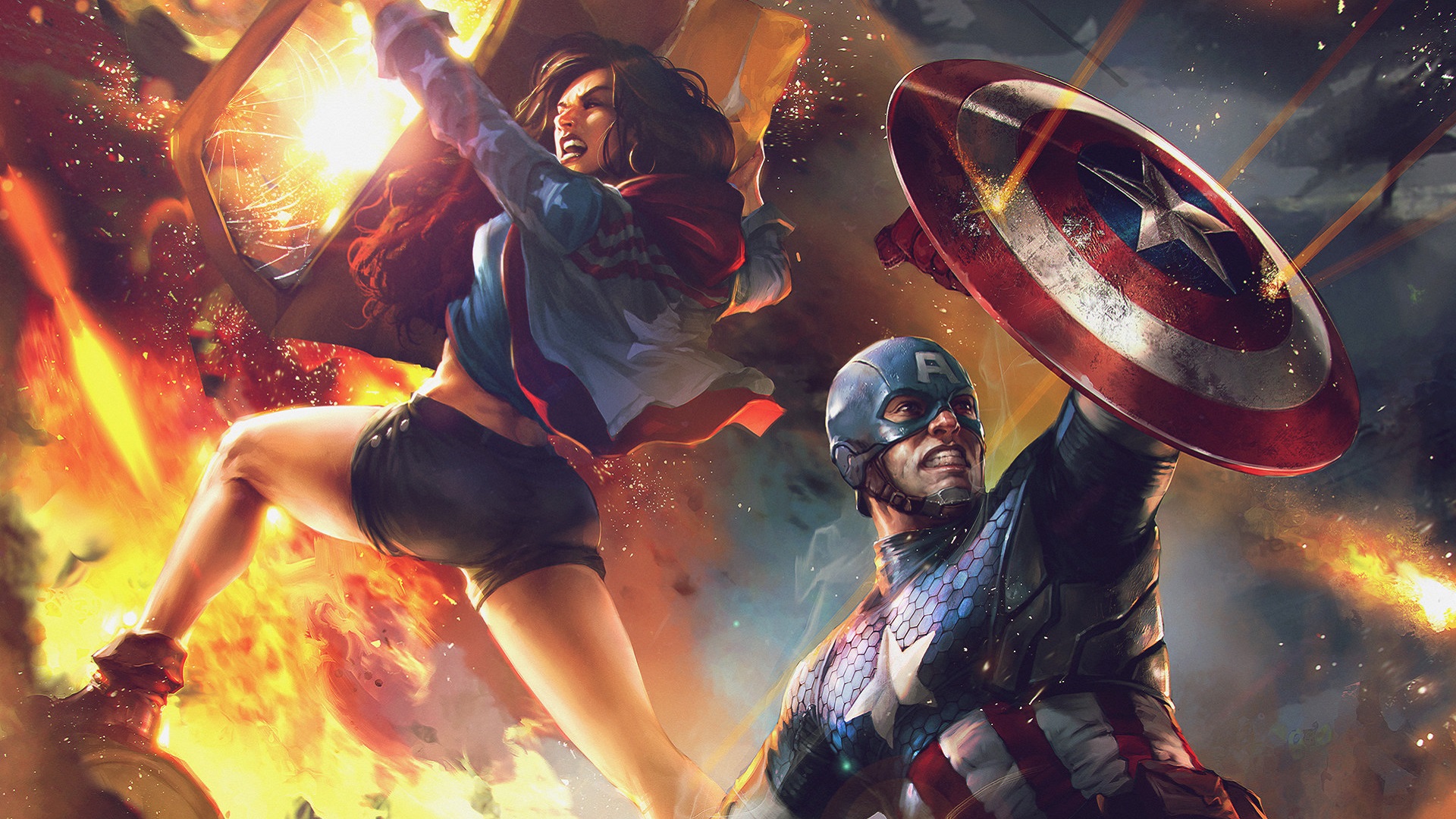 Captain America & America Chavez Evo 2 by Denys Tsiperko