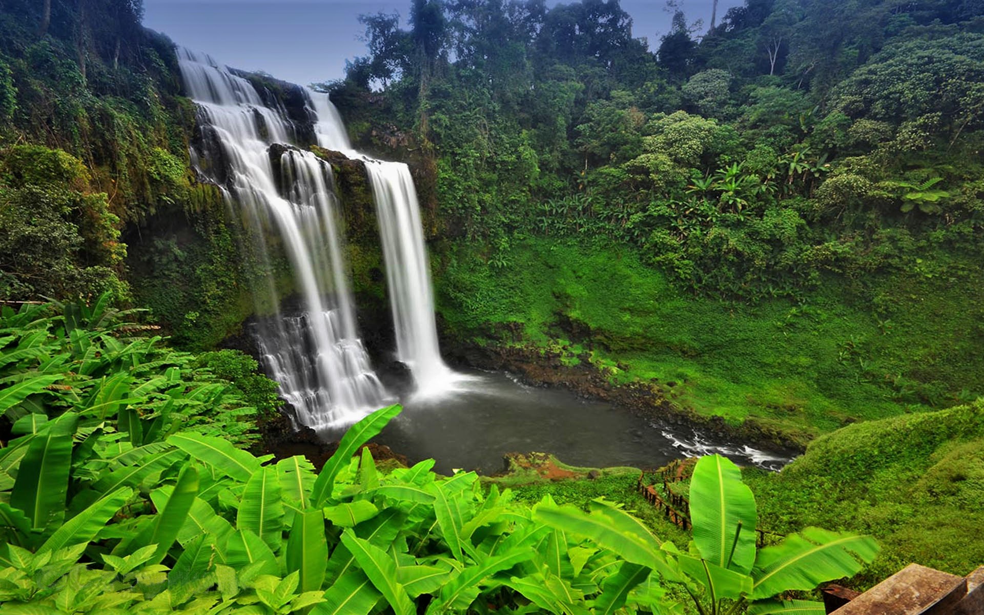 Waterfall in Cambodian Rainforest