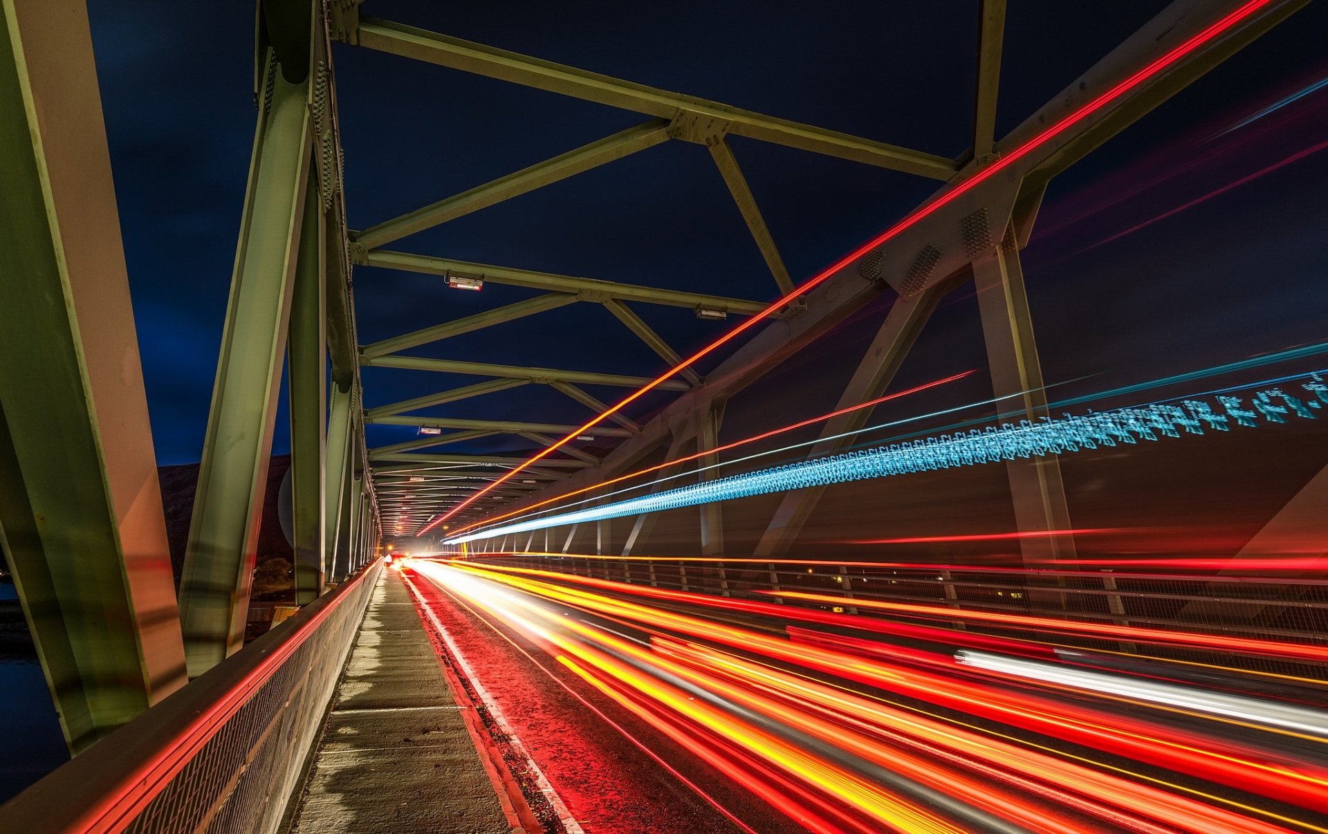 Download Road Light Night Photography Time Lapse HD Wallpaper