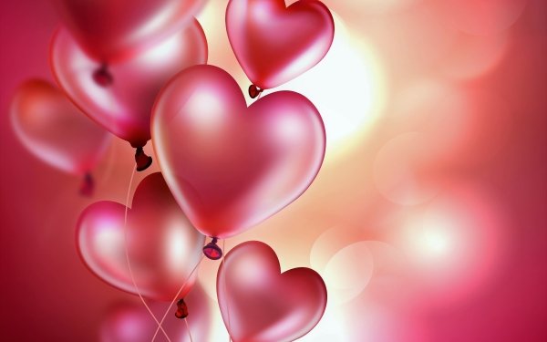 Artistic Balloon Heart-Shaped Red Love HD Wallpaper | Background Image