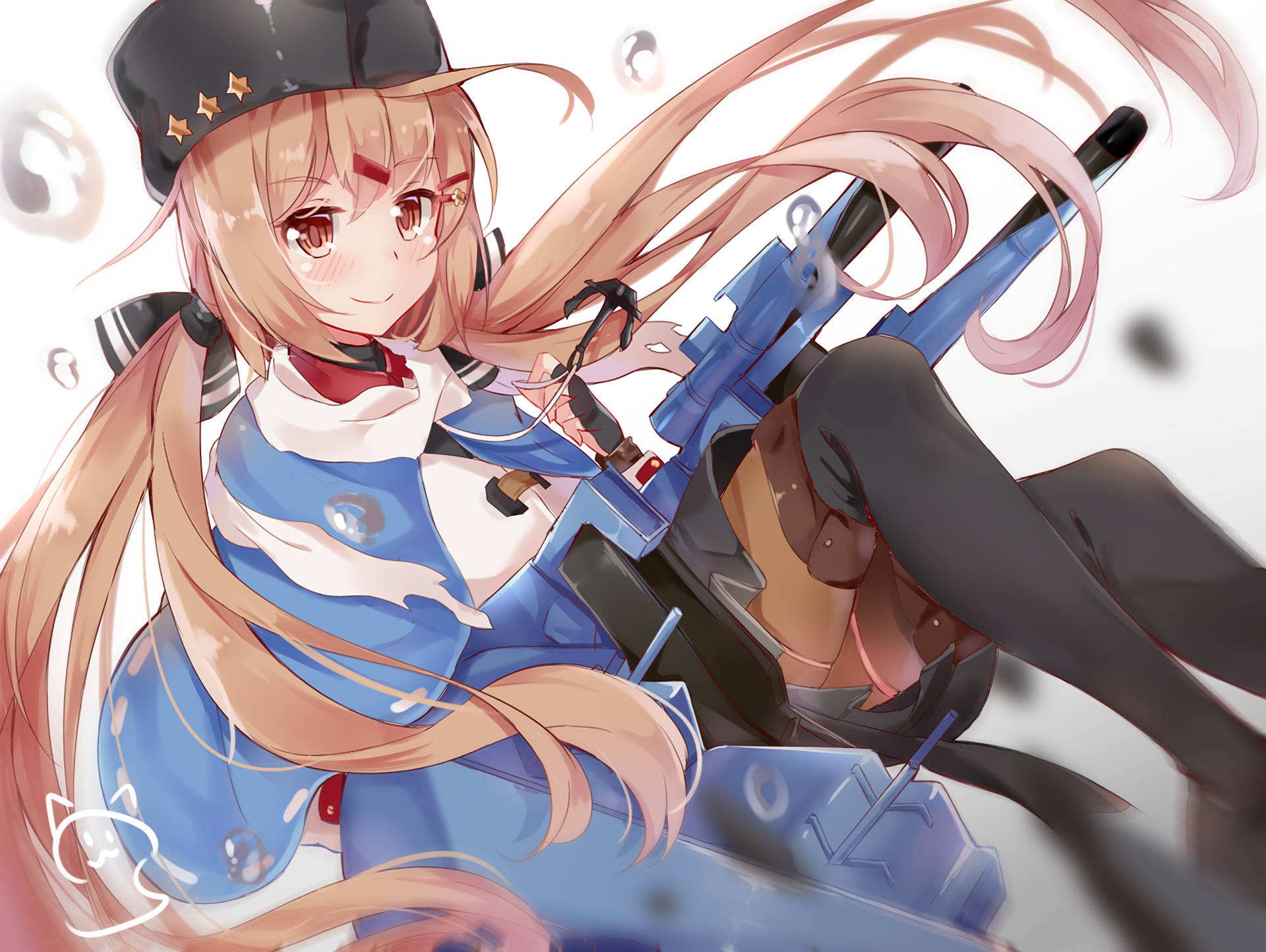 HD anime desktop wallpaper featuring Tashkent from Kantai Collection (Kancolle) with detailed naval-themed attire and soft color palette.