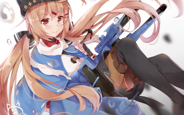 HD anime desktop wallpaper featuring Tashkent from Kantai Collection (Kancolle) with detailed naval-themed attire and soft color palette.