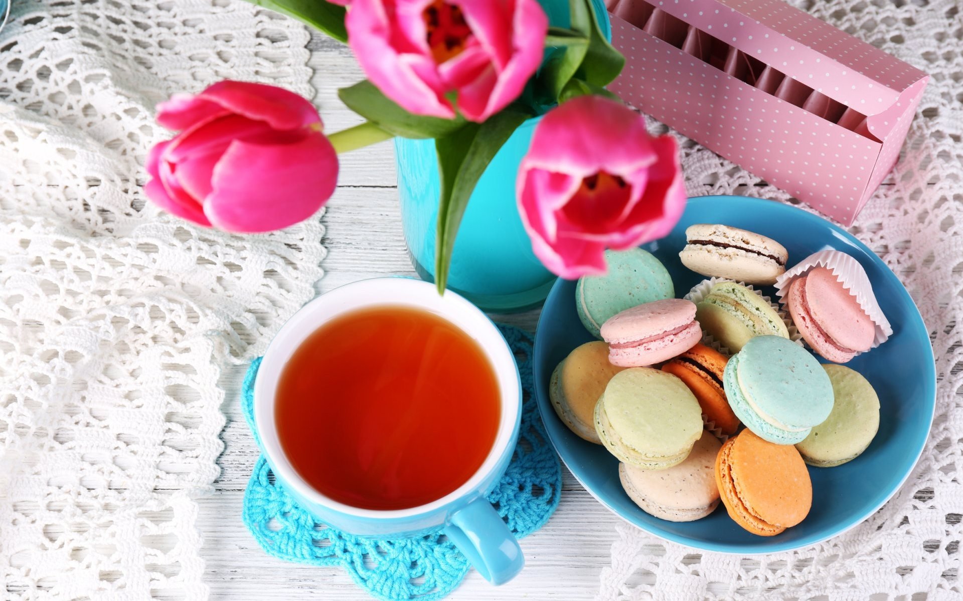 Чай печенье цветы