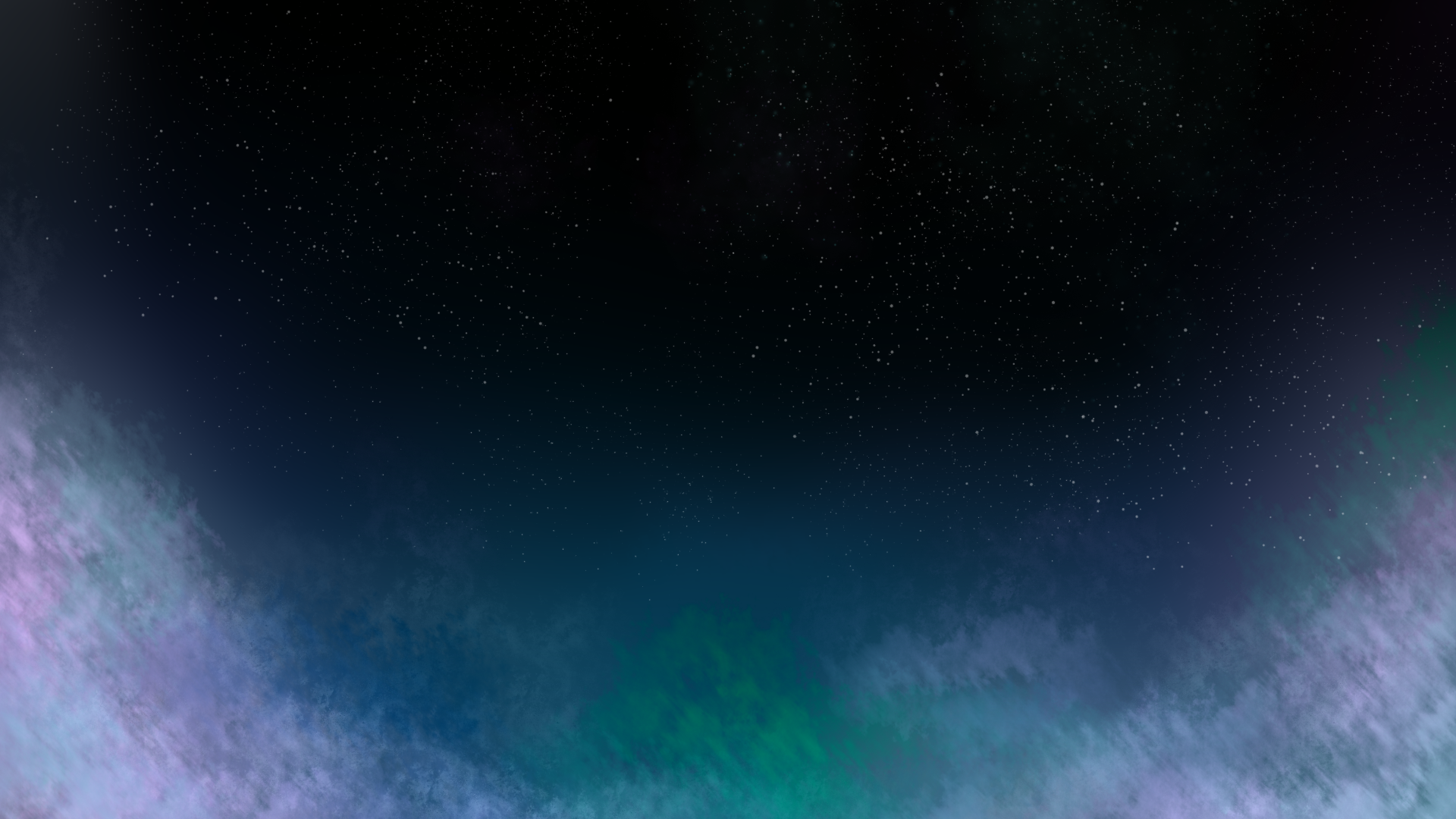 A 4K Ultra HD artistic night sky wallpaper featuring a dark backdrop speckled with stars, blending deep blues and subtle greenish hues.