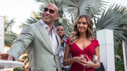 Arielle Kebbel Ballers (TV Series) smile sunglasses suit actor Dwayne Johnson TV Show Ballers HD Desktop Wallpaper | Background Image