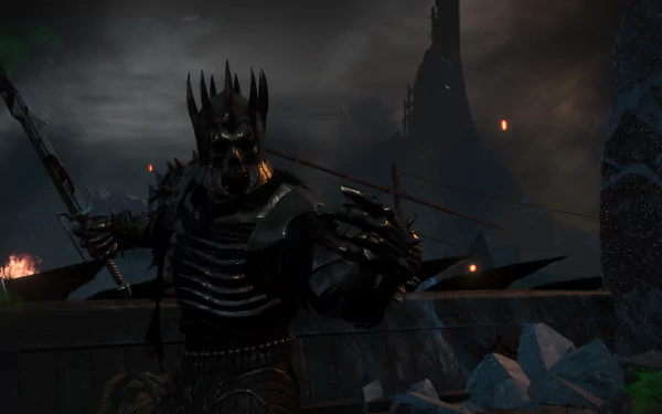 Eredin Bréacc Glas from The Witcher 3: Wild Hunt stands menacingly in dark, icy surroundings in this HD PC desktop wallpaper and background.